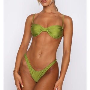 White fox boutique olive green bikini